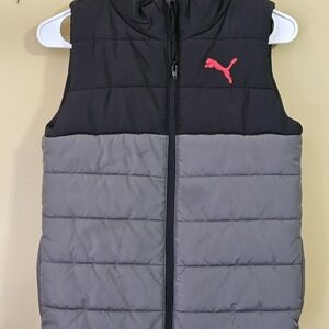 Puma Black and Gray Puffer Vest